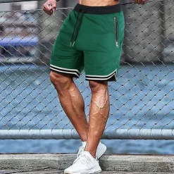 Men's Athletic Shorts Basketball Shorts Running Shorts Gym Shorts Sports Going out Weekend Breathable Quick Dry Running Casual Pocket Drawstring Elastic Waist Plain Knee Length Gymnatics Activewear