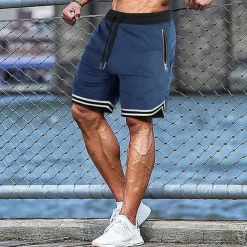 Men's Athletic Shorts Basketball Shorts Running Shorts Gym Shorts Sports Going out Weekend Breathable Quick Dry Running Casual Pocket Drawstring Elastic Waist Plain Knee Length Gymnatics Activewear