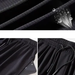 Men's Athletic Shorts Basketball Shorts Casual Shorts Mesh Shorts Pocket Drawstring Elastic Waist Plain Breathable Quick Dry Knee Length Casual Daily Fashion Streetwear Black White