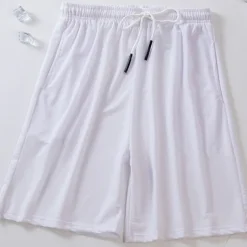 Men's Athletic Shorts Basketball Shorts Casual Shorts Mesh Shorts Pocket Drawstring Elastic Waist Plain Breathable Quick Dry Knee Length Casual Daily Fashion Streetwear Black White