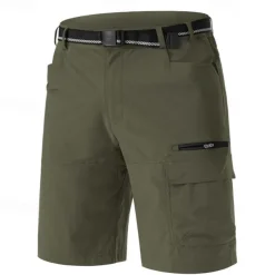 Men's Athletic Shorts Cargo Shorts Outdoor Shorts Hiking Shorts Buttons Pocket Plain Waterproof Breathable Short Outdoor Camping & Hiking Going out Sports Casual Black Green