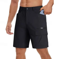 Men's Athletic Shorts Cargo Shorts Outdoor Shorts Hiking Shorts Buttons Pocket Plain Waterproof Breathable Short Outdoor Camping & Hiking Going out Sports Casual Black Green