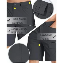 Men's Athletic Shorts Cargo Shorts Outdoor Shorts Hiking Shorts Buttons Pocket Plain Waterproof Breathable Short Outdoor Camping & Hiking Going out Sports Casual Black Green