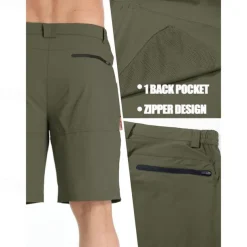 Men's Athletic Shorts Cargo Shorts Outdoor Shorts Hiking Shorts Buttons Pocket Plain Waterproof Breathable Short Outdoor Camping & Hiking Going out Sports Casual Black Green