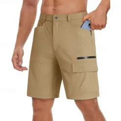 Men's Athletic Shorts Cargo Shorts Outdoor Shorts Hiking Shorts Buttons Pocket Plain Waterproof Breathable Short Outdoor Camping & Hiking Going out Sports Casual Black Green