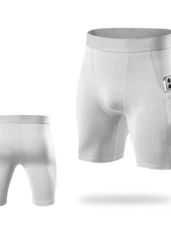 Men's Athletic Shorts Compression Shorts Running Shorts Gym Shorts Going out Weekend Breathable Quick Dry High Elasticity Elastic Waist with Phone Pocket Plain Short Gymnatics Activewear Wine Red