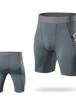 Men's Athletic Shorts Compression Shorts Running Shorts Gym Shorts Going out Weekend Breathable Quick Dry High Elasticity Elastic Waist with Phone Pocket Plain Short Gymnatics Activewear Wine Red