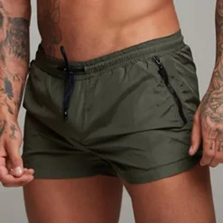 Men's Athletic Shorts Running Shorts Gym Shorts Drawstring with Mesh lining with Pockets Solid Colored Quick Dry Lightweight Fitness Running Gym Sports Athleisure Slim Black Red