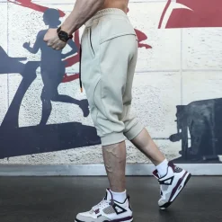 Men's Athletic Shorts Running Shorts Capri Pants Pocket Plain Comfort Breathable Fitness Running Gym Sports Athleisure Black Royal Blue