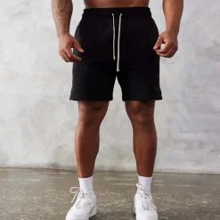 Men's Athletic Shorts Running Shorts Gym Shorts Sports Going out Weekend Breathable Quick Dry Running Casual Pocket Drawstring Elastic Waist Plain Knee Length Gymnatics Activewear Black Light Grey