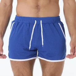 Men's Athletic Shorts Shorts Running Shorts Gym Shorts Mesh Shorts Pocket Drawstring Elastic Waist Patchwork Comfort Short Sports Outdoor Daily Going out Fashion Casual Black White Micro-elastic