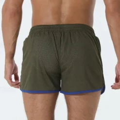 Men's Athletic Shorts Shorts Running Shorts Gym Shorts Mesh Shorts Pocket Drawstring Elastic Waist Patchwork Comfort Short Sports Outdoor Daily Going out Fashion Casual Black White Micro-elastic