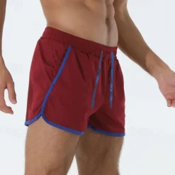 Men's Athletic Shorts Shorts Running Shorts Gym Shorts Mesh Shorts Pocket Drawstring Elastic Waist Patchwork Comfort Short Sports Outdoor Daily Going out Fashion Casual Black White Micro-elastic