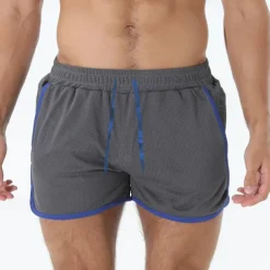 Men's Athletic Shorts Shorts Running Shorts Gym Shorts Mesh Shorts Pocket Drawstring Elastic Waist Patchwork Comfort Short Sports Outdoor Daily Going out Fashion Casual Black White Micro-elastic