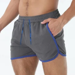 Men's Athletic Shorts Shorts Running Shorts Gym Shorts Mesh Shorts Pocket Drawstring Elastic Waist Patchwork Comfort Short Sports Outdoor Daily Going out Fashion Casual Black White Micro-elastic