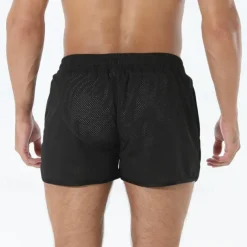 Men's Athletic Shorts Shorts Running Shorts Gym Shorts Mesh Shorts Pocket Drawstring Elastic Waist Patchwork Comfort Short Sports Outdoor Daily Going out Fashion Casual Black White Micro-elastic