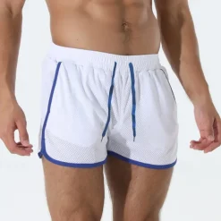 Men's Athletic Shorts Shorts Running Shorts Gym Shorts Mesh Shorts Pocket Drawstring Elastic Waist Patchwork Comfort Short Sports Outdoor Daily Going out Fashion Casual Black White Micro-elastic