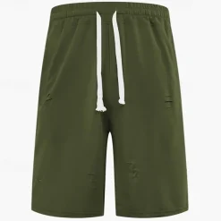 Men's Athletic Shorts Sweat Shorts Shorts Summer Shorts Pocket Drawstring Elastic Waist Plain Comfort Breathable Short Outdoor Sports Classic Casual Black Army Green