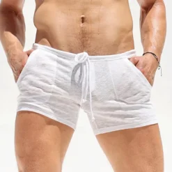 Men's Athletic Shorts Sweat Shorts Shorts Summer Shorts Pocket Elastic Waist Drawstring Plain Comfort Breathable Short Outdoor Sports Classic Casual Beige