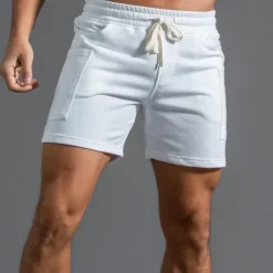 Men's Athletic Shorts Sweat Shorts Shorts Summer Shorts Pocket Drawstring Elastic Waist Plain Comfort Breathable Short Outdoor Sports Classic Casual Black White