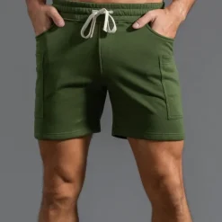 Men's Athletic Shorts Sweat Shorts Shorts Summer Shorts Pocket Drawstring Elastic Waist Plain Comfort Breathable Short Outdoor Sports Classic Casual Black White