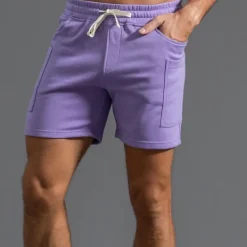 Men's Athletic Shorts Sweat Shorts Shorts Summer Shorts Pocket Drawstring Elastic Waist Plain Comfort Breathable Short Outdoor Sports Classic Casual Black White