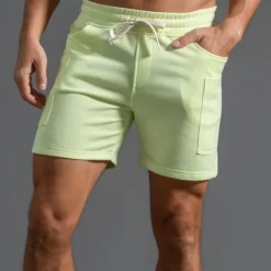 Men's Athletic Shorts Sweat Shorts Shorts Summer Shorts Pocket Drawstring Elastic Waist Plain Comfort Breathable Short Outdoor Sports Classic Casual Black White