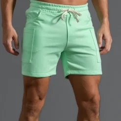 Men's Athletic Shorts Sweat Shorts Shorts Summer Shorts Pocket Drawstring Elastic Waist Plain Comfort Breathable Short Outdoor Sports Classic Casual Black White