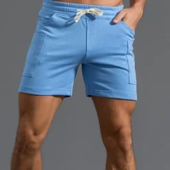 Men's Athletic Shorts Sweat Shorts Shorts Summer Shorts Pocket Drawstring Elastic Waist Plain Comfort Breathable Short Outdoor Sports Classic Casual Black White