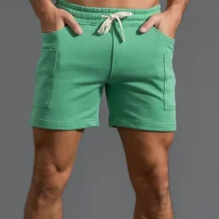 Men's Athletic Shorts Sweat Shorts Shorts Summer Shorts Pocket Drawstring Elastic Waist Plain Comfort Breathable Short Outdoor Sports Classic Casual Black White