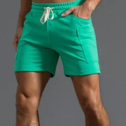 Men's Athletic Shorts Sweat Shorts Shorts Summer Shorts Pocket Drawstring Elastic Waist Plain Comfort Breathable Short Outdoor Sports Classic Casual Black White