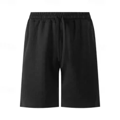 Men's Athletic Shorts Sweat Shorts Shorts Summer Shorts Pocket Drawstring Elastic Waist Plain Comfort Breathable Short Outdoor Sports Classic Casual Black White