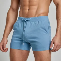 Men's Athletic Shorts Sweat Shorts Shorts Summer Shorts Pocket Drawstring Elastic Waist Plain Comfort Breathable Short Outdoor Sports Classic Casual Blue Micro-elastic