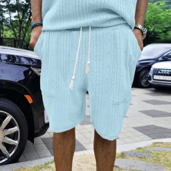 Men's Athletic Shorts Sweat Shorts Shorts Summer Shorts Pocket Drawstring Elastic Waist Plain Comfort Breathable Knee Length Outdoor Sports Classic Casual Black White