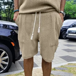 Men's Athletic Shorts Sweat Shorts Shorts Summer Shorts Pocket Drawstring Elastic Waist Plain Comfort Breathable Knee Length Outdoor Sports Classic Casual Black White