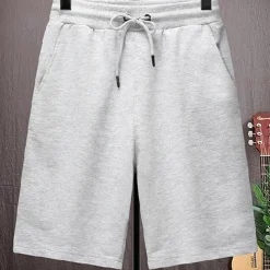 Men's Athletic Shorts Sweat Shorts Terry Shorts Pocket Drawstring Elastic Waist Plain Comfort Outdoor Daily Going out Fashion Streetwear Black White