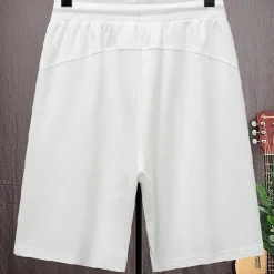 Men's Athletic Shorts Sweat Shorts Terry Shorts Pocket Drawstring Elastic Waist Plain Comfort Outdoor Daily Going out Fashion Streetwear Black White