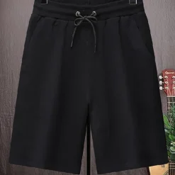 Men's Athletic Shorts Sweat Shorts Terry Shorts Pocket Drawstring Elastic Waist Plain Comfort Outdoor Daily Going out Fashion Streetwear Black White