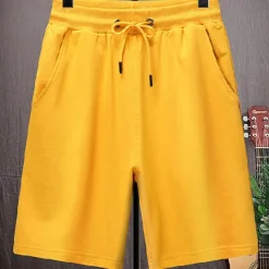 Men's Athletic Shorts Sweat Shorts Terry Shorts Pocket Drawstring Elastic Waist Plain Comfort Outdoor Daily Going out Fashion Streetwear Black White