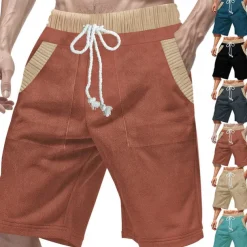 Men's Athletic Shorts Sweat Shorts Shorts Summer Shorts Pocket Drawstring Elastic Waist Color Block Comfort Breathable Short Outdoor Sports Classic Casual Black Blue