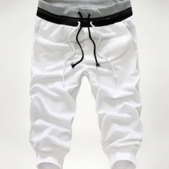 Men's Athletic Shorts Sweatpants Capri Pants Drawstring Color Block Comfort Breathable Casual Daily Streetwear Sports Fashion Black White Micro-elastic