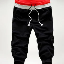 Men's Athletic Shorts Sweatpants Capri Pants Drawstring Color Block Comfort Breathable Casual Daily Streetwear Sports Fashion Black White Micro-elastic