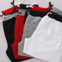 Men's Athletic Shorts Sweatpants Capri Pants Drawstring Color Block Comfort Breathable Casual Daily Streetwear Sports Fashion Black White Micro-elastic