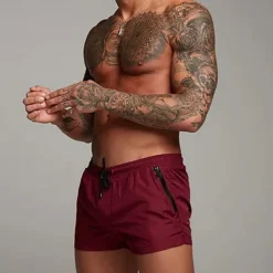 Men's Athletic Shorts Workout Shorts Running Shorts Gym Shorts Drawstring with Mesh lining Zipper Pocket Solid Colored Quick Dry Outdoor Fitness Gym Casual / Sporty Athleisure Black Army Green