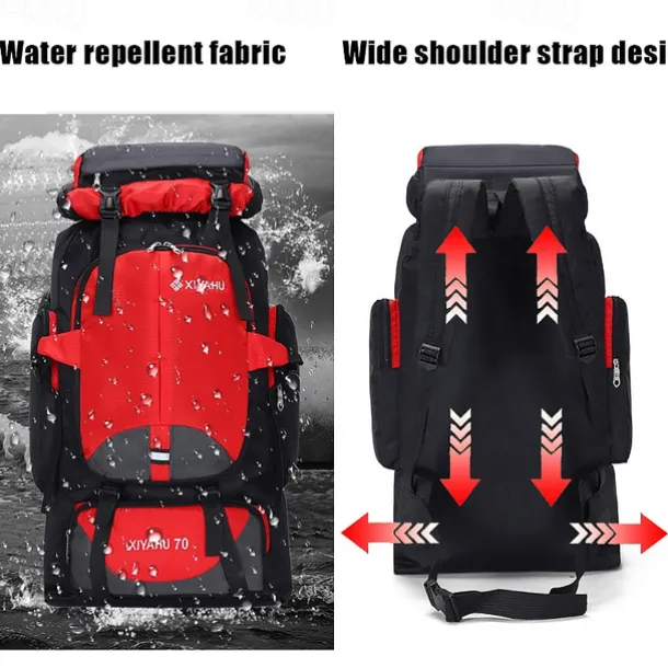 Men's Backpack Functional Backpack Tactical Backpack Outdoor Camping & Hiking Traveling Color Block Oxford Cloth Large Capacity Waterproof Breathable Zipper 202 black 201 dark blue 202 military green