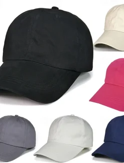 Men's Baseball Cap Black White Cotton Streetwear Stylish Casual Daily Outdoor clothing Holiday Plain Sunscreen