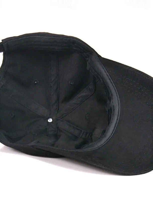 Men's Baseball Cap Black White Cotton Streetwear Stylish Casual Daily Outdoor clothing Holiday Plain Sunscreen