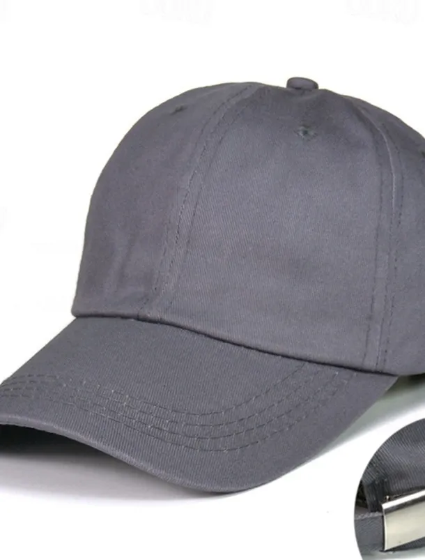 Men's Baseball Cap Black White Cotton Streetwear Stylish Casual Daily Outdoor clothing Holiday Plain Sunscreen