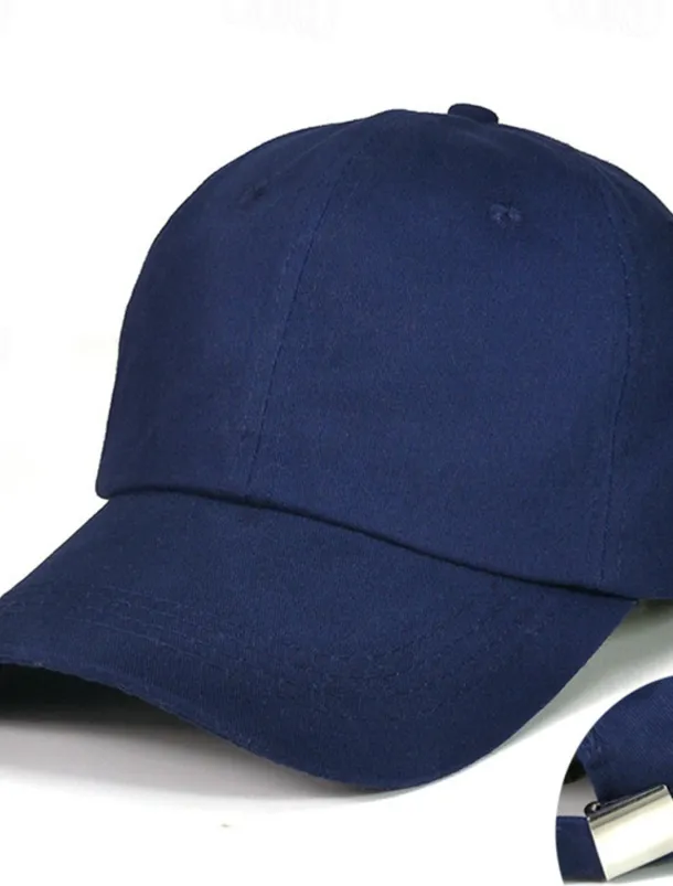 Men's Baseball Cap Black White Cotton Streetwear Stylish Casual Daily Outdoor clothing Holiday Plain Sunscreen