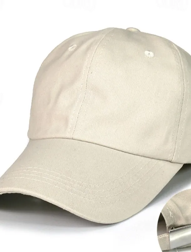 Men's Baseball Cap Black White Cotton Streetwear Stylish Casual Daily Outdoor clothing Holiday Plain Sunscreen